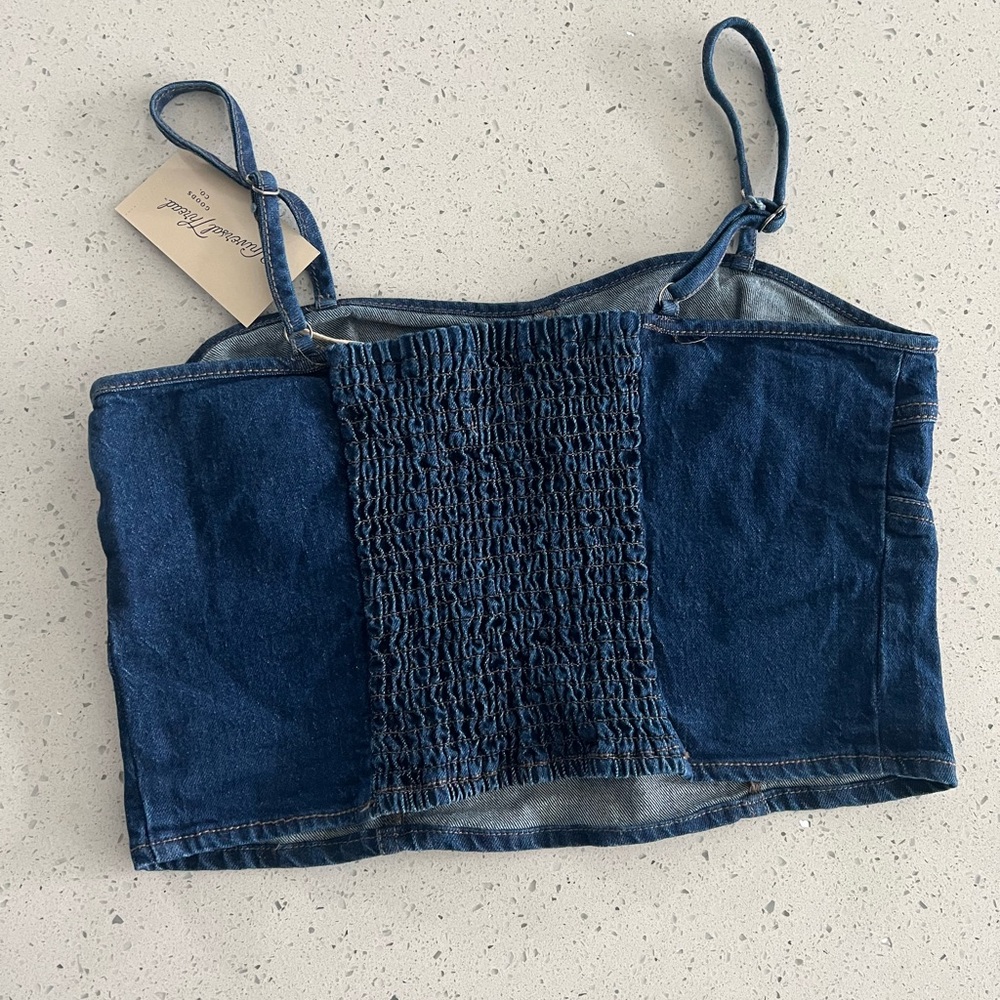 Denim Crop Top - Picture 2 of 5